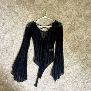 Witchy vibes sheer shimmer bodysuit